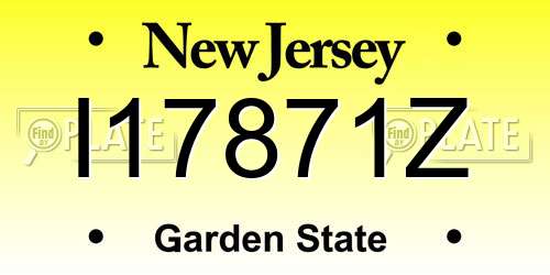 I17871Z New Jersey License Plate