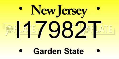 I17982T New Jersey License Plate