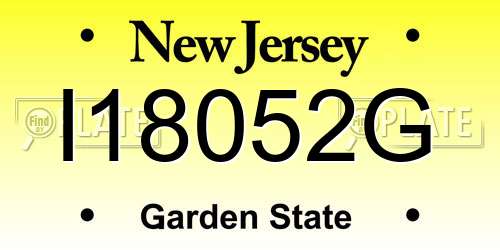 I18052G New Jersey License Plate