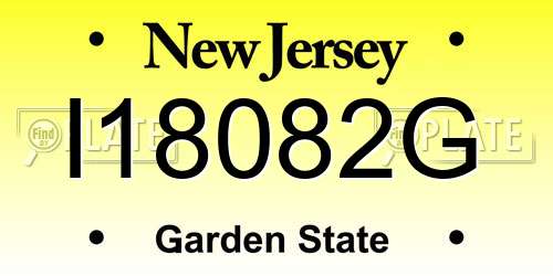 I18082G New Jersey License Plate