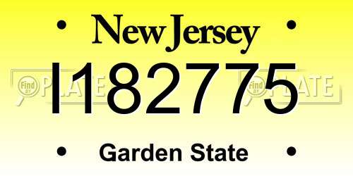 I182775 New Jersey License Plate
