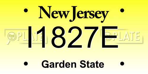 I1827E New Jersey License Plate