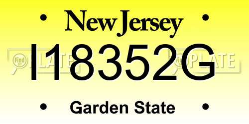 I18352G New Jersey License Plate