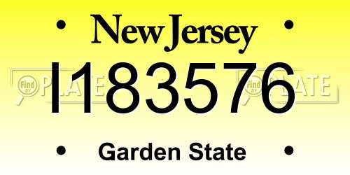 I183576 New Jersey License Plate