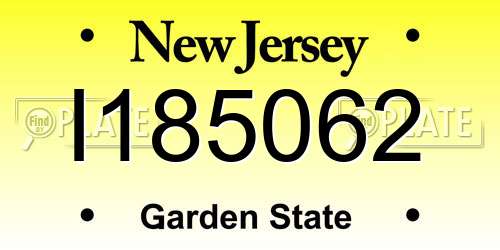 I185062 New Jersey License Plate