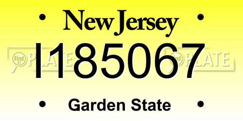 I185067 New Jersey License Plate
