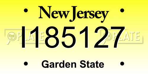 I185127 New Jersey License Plate