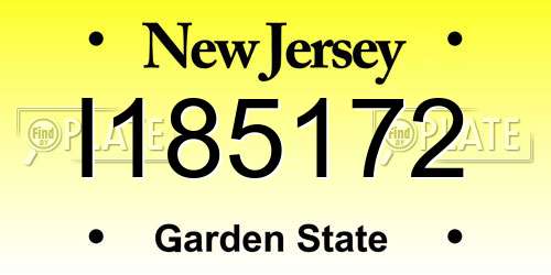 I185172 New Jersey License Plate