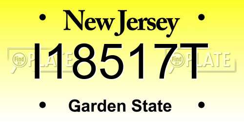 I18517T New Jersey License Plate