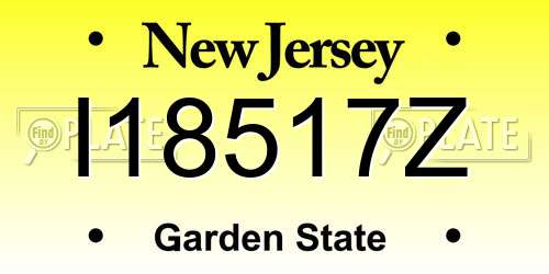 I18517Z New Jersey License Plate