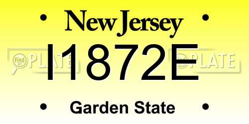 I1872E New Jersey License Plate
