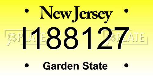 I188127 New Jersey License Plate