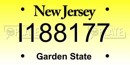 I188177 New Jersey License Plate