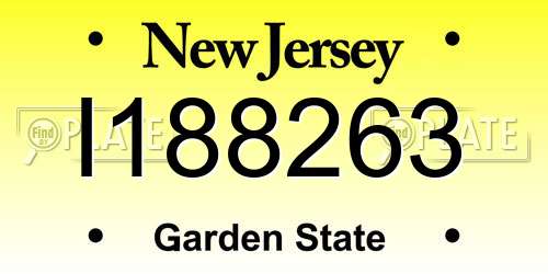 I188263 New Jersey License Plate