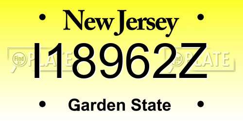 I18962Z New Jersey License Plate