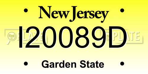 I20089D New Jersey License Plate