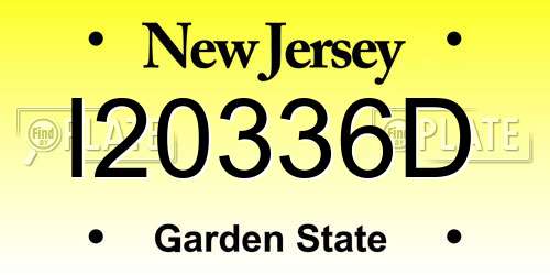I20336D New Jersey License Plate