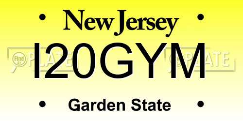 I20GYM New Jersey License Plate