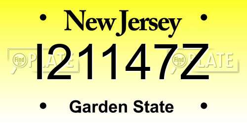 I21147Z New Jersey License Plate