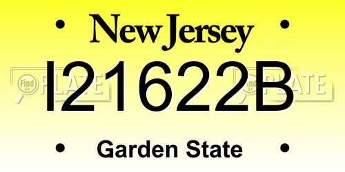 I21622B New Jersey License Plate