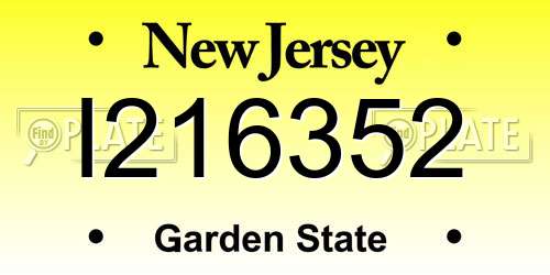 I216352 New Jersey License Plate