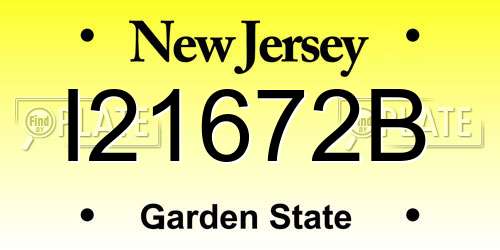 I21672B New Jersey License Plate
