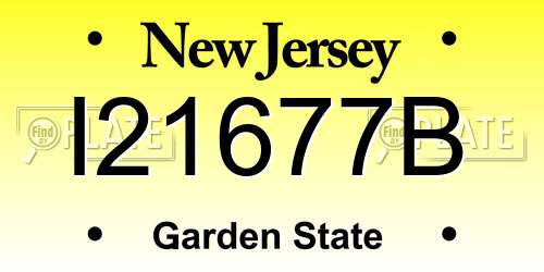 I21677B New Jersey License Plate