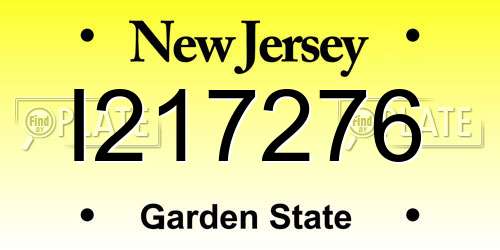 I217276 New Jersey License Plate