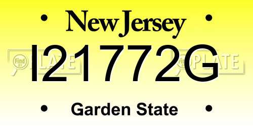 I21772G New Jersey License Plate