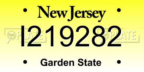 I219282 New Jersey License Plate