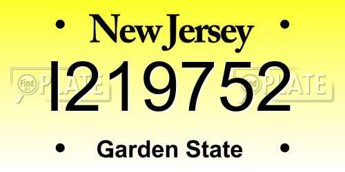 I219752 New Jersey License Plate