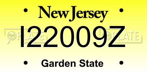 I22009Z New Jersey License Plate