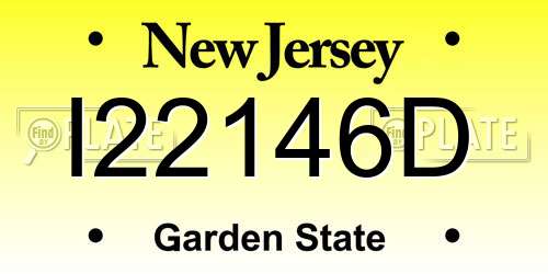 I22146D New Jersey License Plate