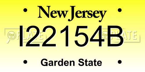I22154B New Jersey License Plate