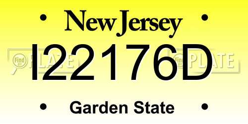 I22176D New Jersey License Plate