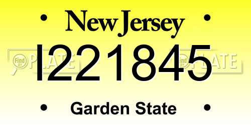 I221845 New Jersey License Plate