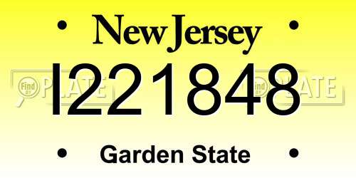 I221848 New Jersey License Plate
