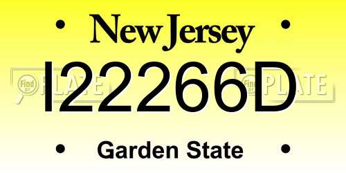 I22266D New Jersey License Plate