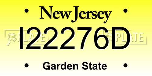 I22276D New Jersey License Plate