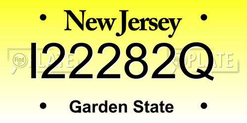 I22282Q New Jersey License Plate