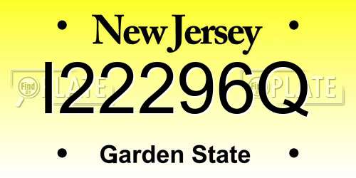 I22296Q New Jersey License Plate