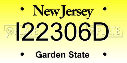 I22306D New Jersey License Plate