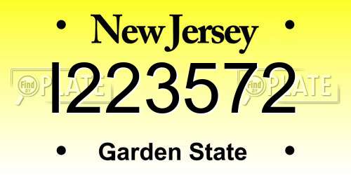 I223572 New Jersey License Plate