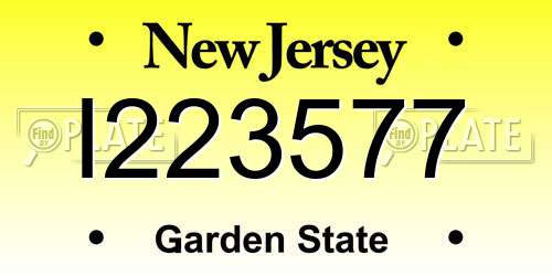 I223577 New Jersey License Plate