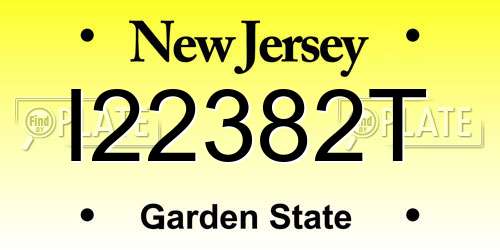 I22382T New Jersey License Plate