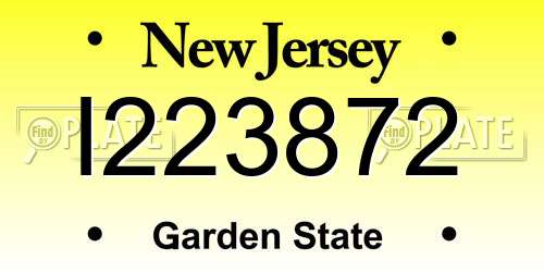 I223872 New Jersey License Plate