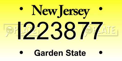 I223877 New Jersey License Plate