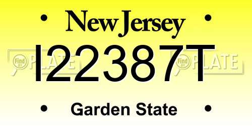 I22387T New Jersey License Plate