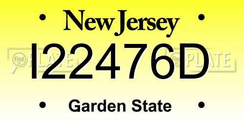 I22476D New Jersey License Plate