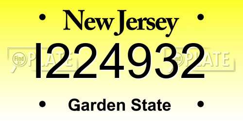 I224932 New Jersey License Plate